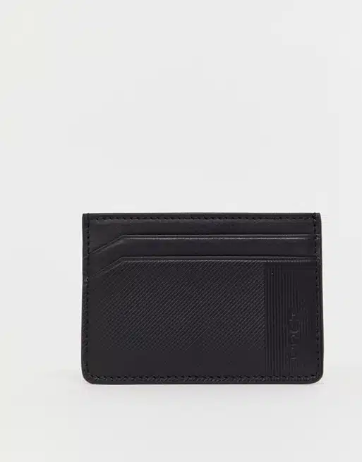 HUGO Subway leather card holder in black