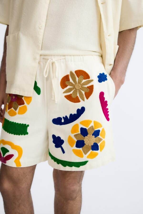 Zara CALÇÕES BERMUDA BORDADOS LIMITED EDITION