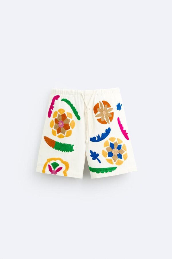 Zara CALÇÕES BERMUDA BORDADOS LIMITED EDITION