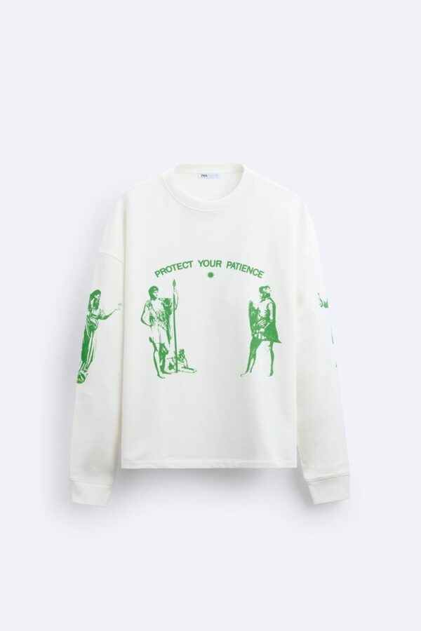 Zara SWEATSHIRT ESTAMPADO COMBINADO