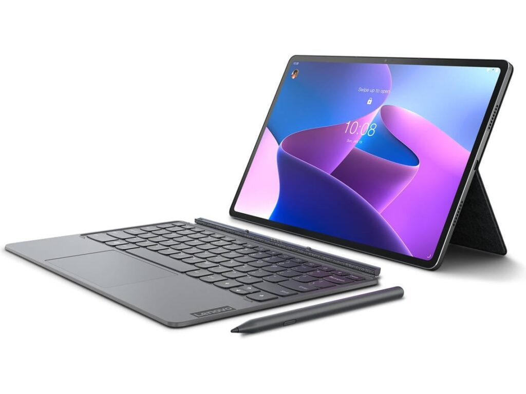 Tablet Lenovo com teclado e caneta digital