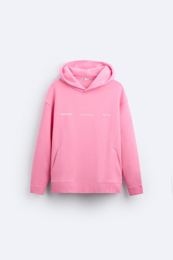 Zara SWEATSHIRT TEXTO CAPUZ