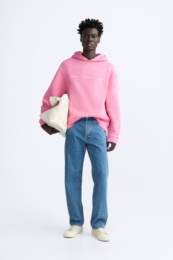 Zara SWEATSHIRT TEXTO CAPUZ