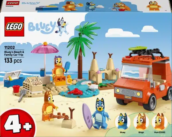 LEGO 4+ Viagem de Carro à Praia com a Bluey e a Família