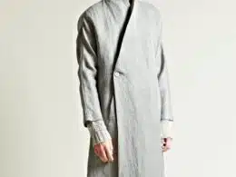 Gray Mens Kimono Sleeve Coat