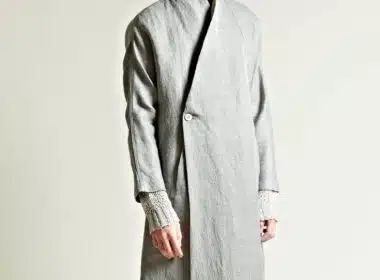 Gray Mens Kimono Sleeve Coat