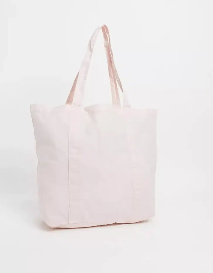 ASOS DESIGN oversized tote bag in dusky pink organic cotton