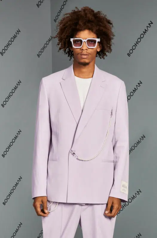 RELAXED FIT SUIT JACKET WITH CHAIN