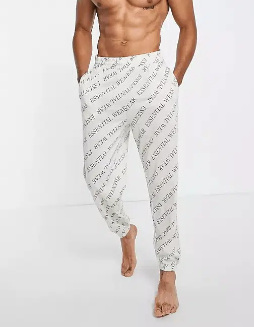 ASOS DESIGN lounge oversized joggers with all over essential wear print