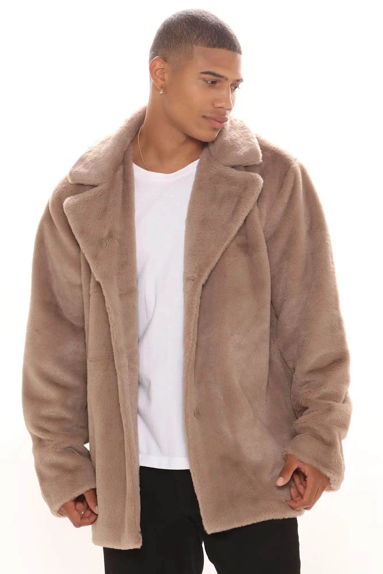 Tom Fur Peacoat - Brown