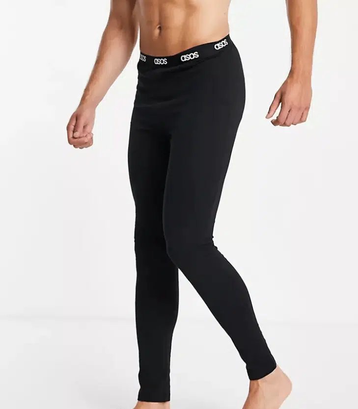 ASOS DESIGN lounge megging in black with branded waistband