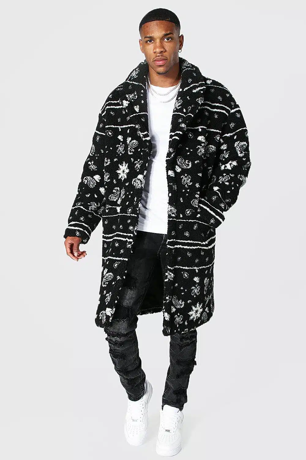 BANDANA LONGLINE BORG COAT