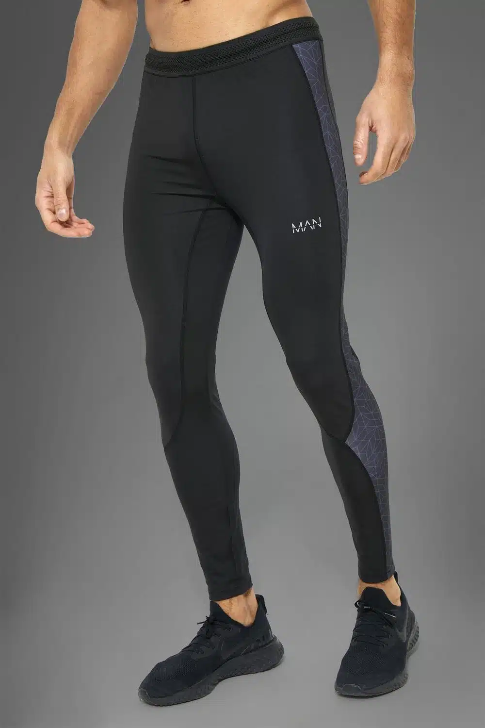 MAN ACTIVE GYM JACQUARD PANEL LEGGING