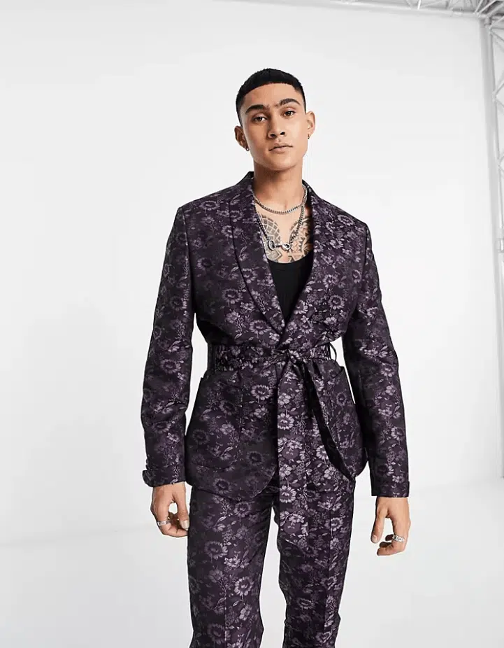 ASOS DESIGN slim suit in dark floral