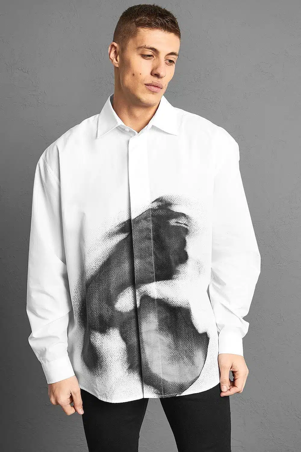 EXTREME OVERSIZED ABSTRACT PRINT SHIRT