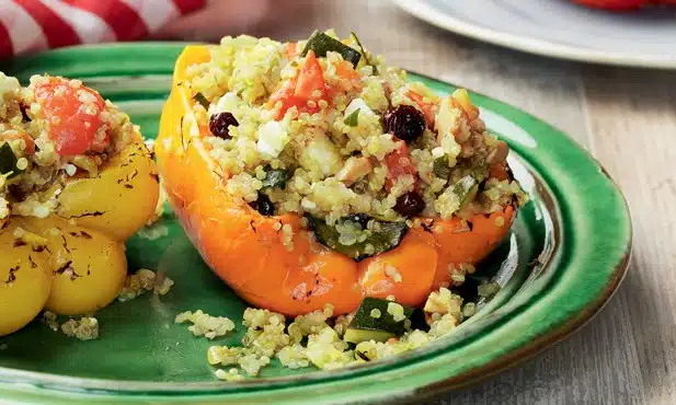 receita Pimentões Recheados com Quinoa