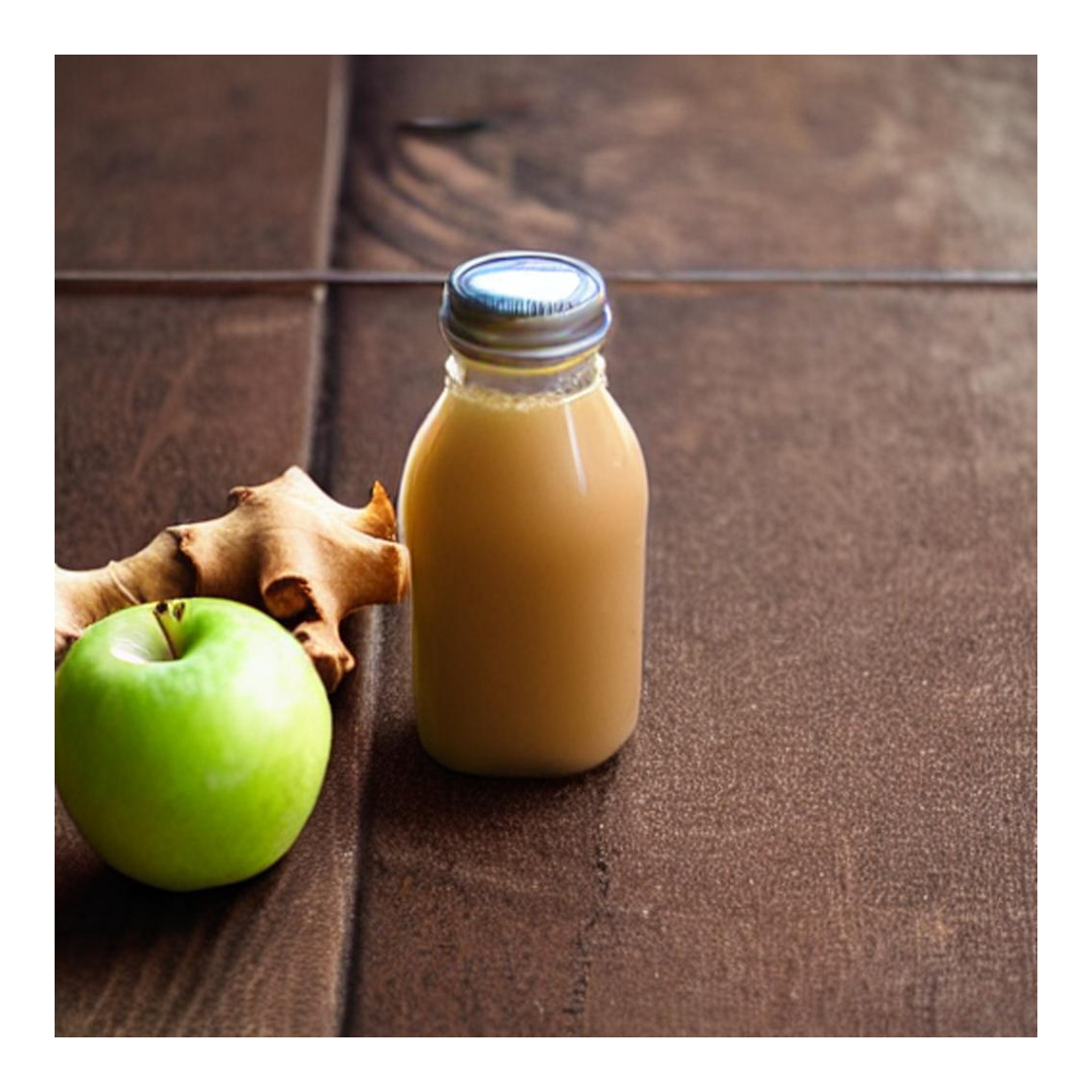 apple and ginger juice inside a sports bottle by Picsart AI