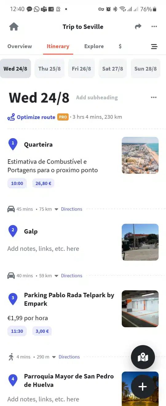 Wanderlog App