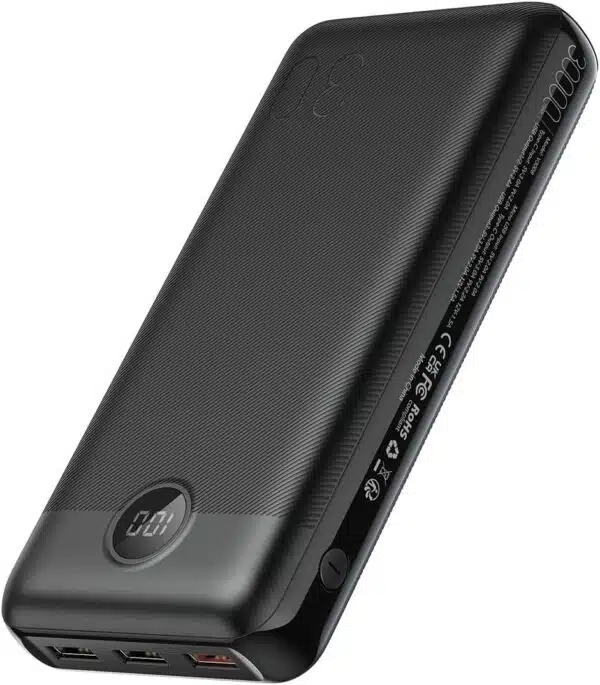 VEGER 30000 mAh Bateria externa Power Bank com ecrã LED bateria portátil USB C carregamento rápido PD 20 W QC 3.0 com 2 entradas e 4 saídas, compatível com iPhone, Samsung, Huawei, tablet e muito mais.