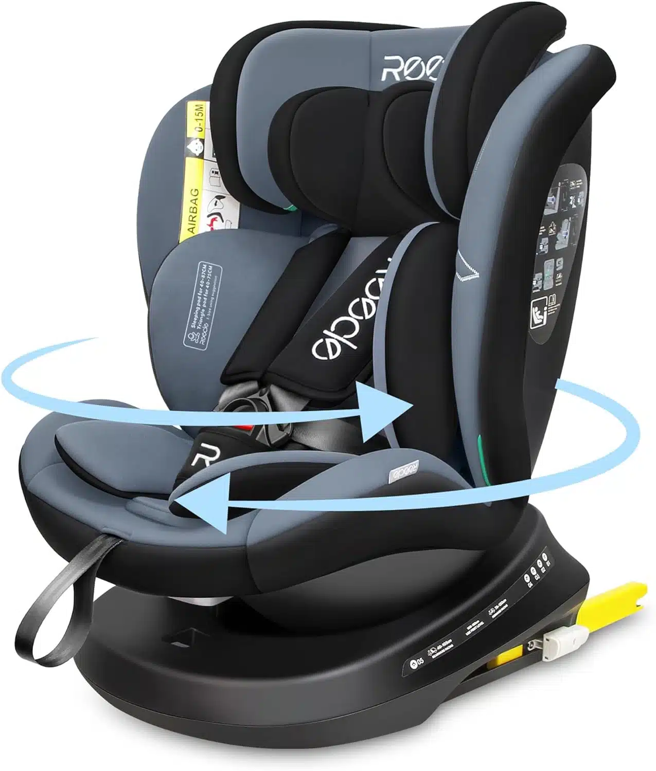 Reecle I-Size Cadeira de carro giratória de 360º com ISOFIX