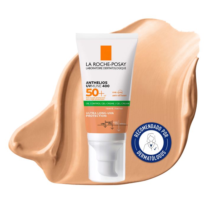 Protetor solar La Roche-Posay Anthelios 50+ com cor.