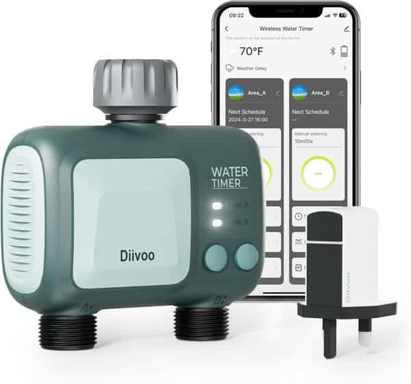 Diivoo Programador de rega WiFi 2 saídas