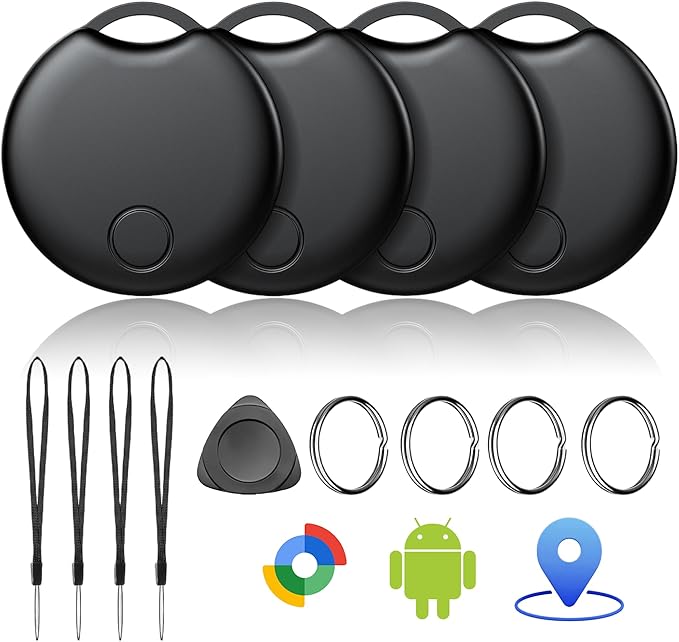 Conjunto de localizadores Bluetooth e acessórios.