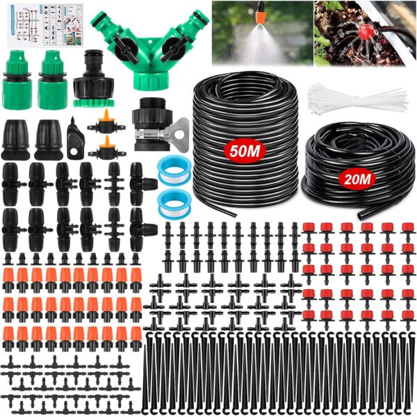 Kit de sistema de rega por gotejamento com 297 peças