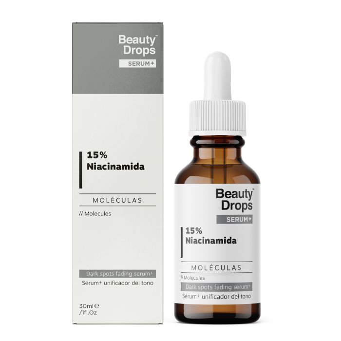 Sérum com 15% niacinamida em embalagem elegante.