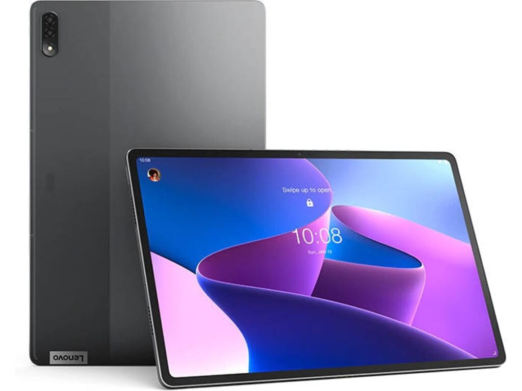 Tablet Lenovo com design moderno e ecrã amplo.