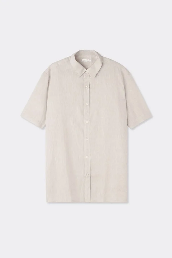 Camisa de manga curta bege claro da marca IUMAN.