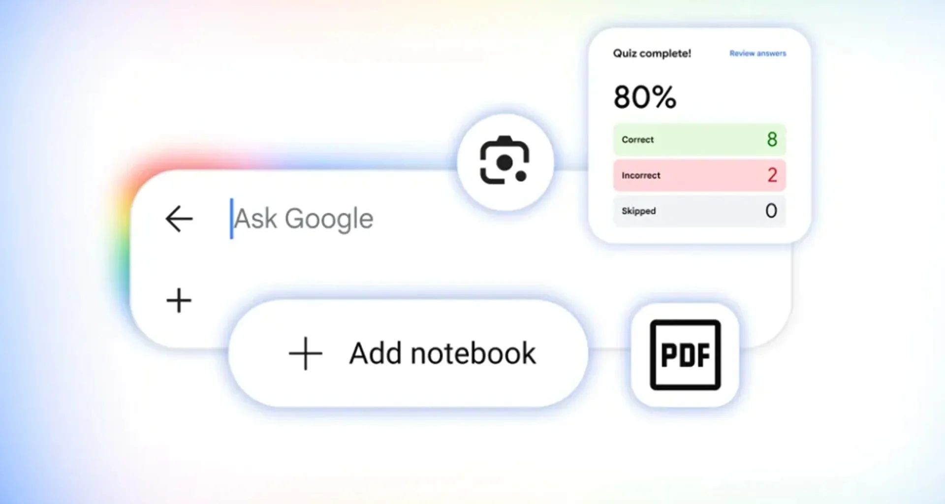 Interface de aprendizagem Google com barra de pesquisa e ferramentas.