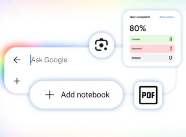 Interface de aprendizagem Google com barra de pesquisa e ferramentas.