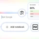 Interface de aprendizagem Google com barra de pesquisa e ferramentas.