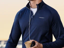 Hackett Sports Slim Fit Long Sleeve Quarter Zip Polo