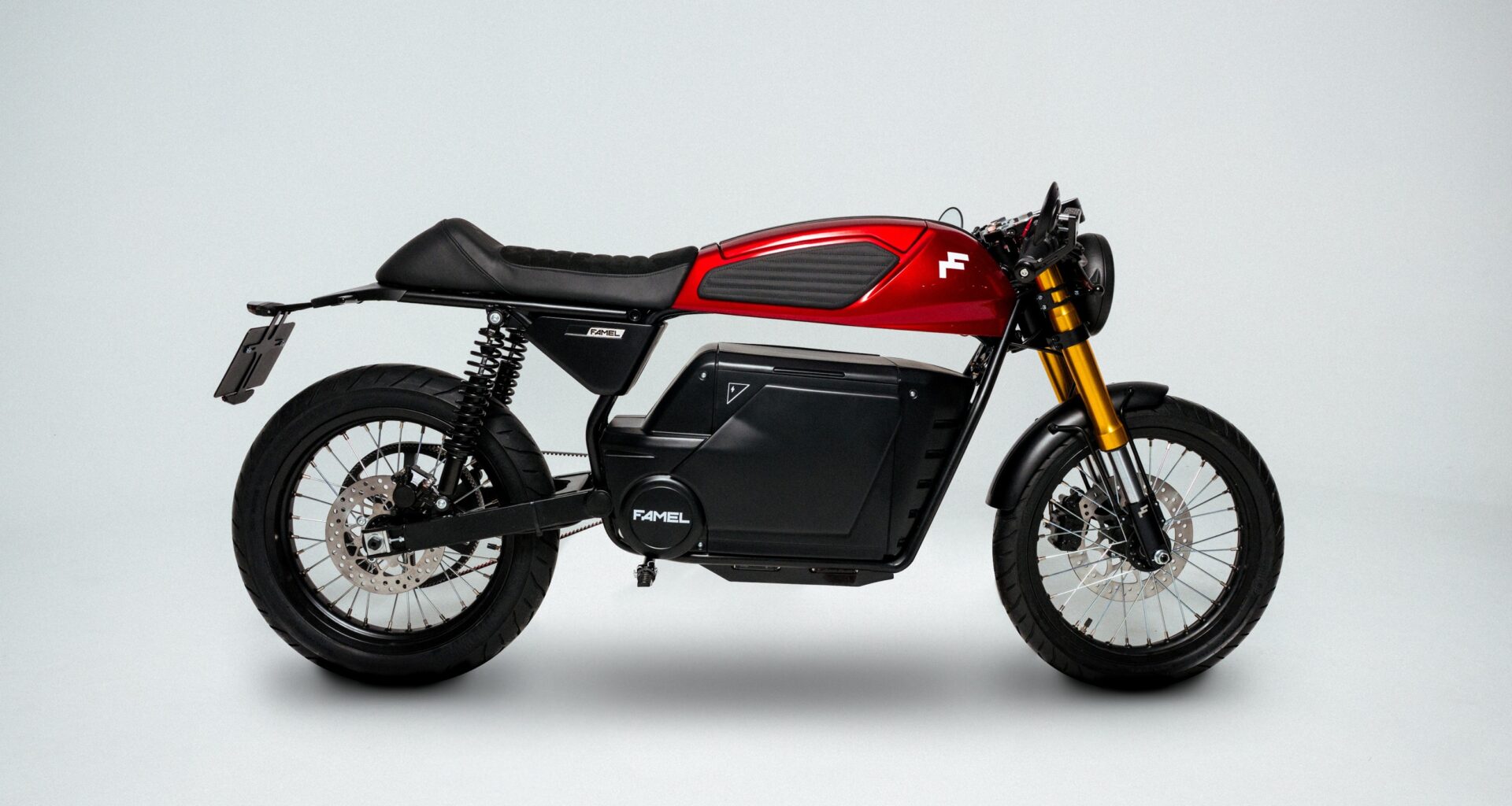 Motocicleta elétrica moderna com design estilizado.