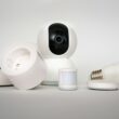 Dispositivos inteligentes de casa: câmara, tomada, sensor, lâmpada.