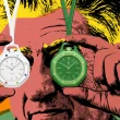 Ilustração pop art de relógios AP Swatch Royal Pop.