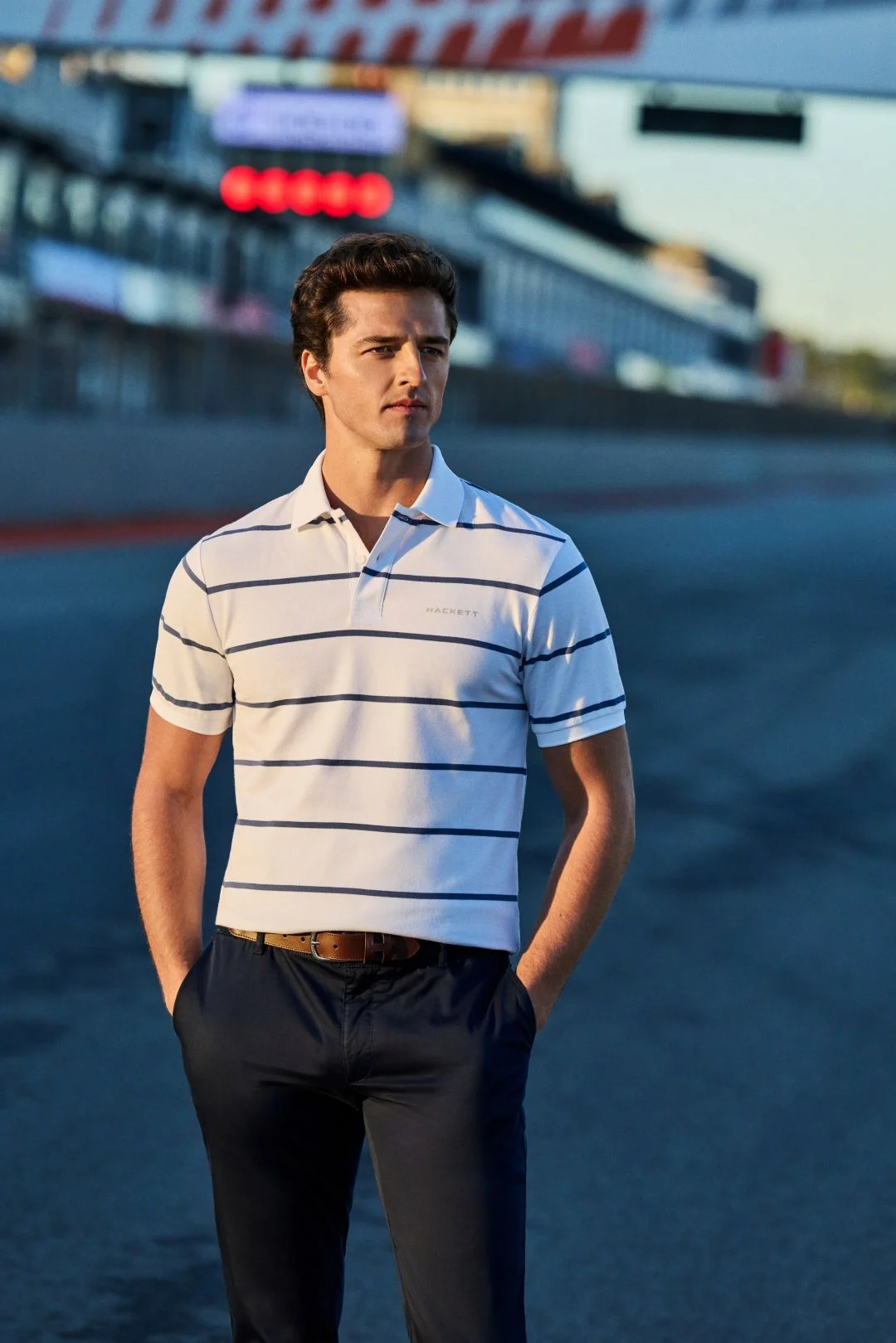Hackett Sports Classic Fit Short Sleeve Stripe Polo