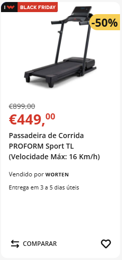 Passadeira PROFORM Sport TL, oferta Black Friday