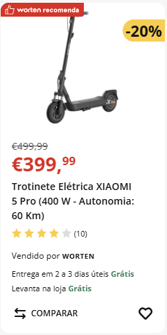 Trotinete Elétrica XIAOMI 5 Pro em promoção.