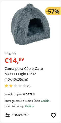 Cama para cão e gato Nayeco com desconto.