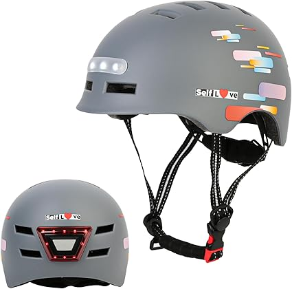 Capacete de trotinete com led
