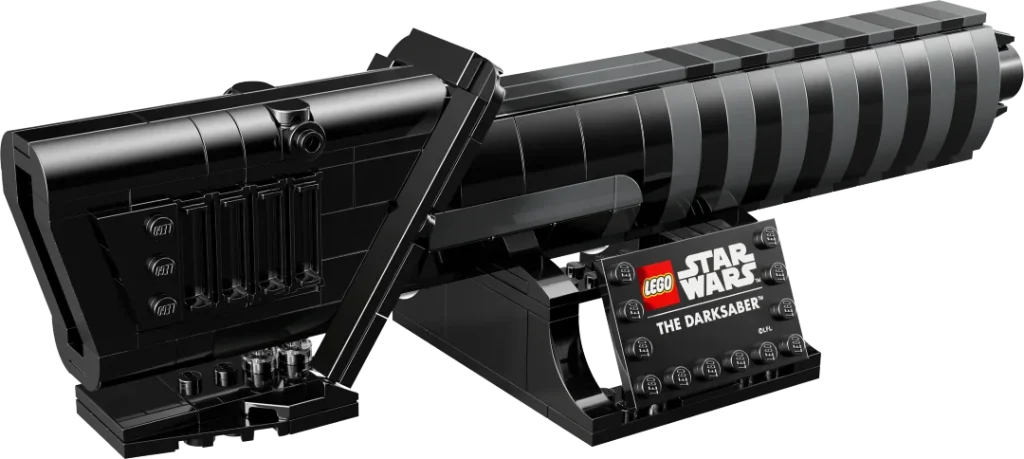 Sabre Negro LEGO Star Wars em exposição.