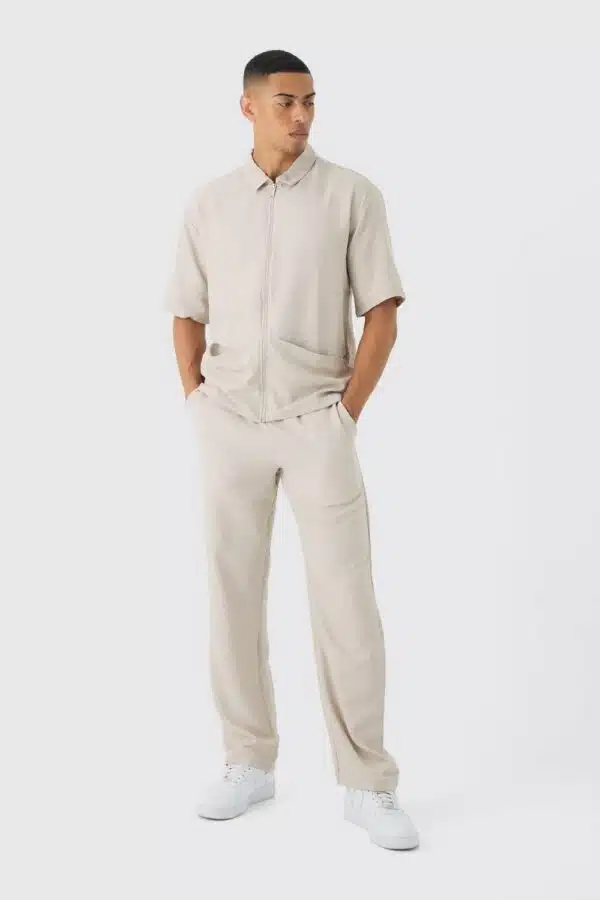 Oversized Linen Deep Pocket Shirt & Trouser Set