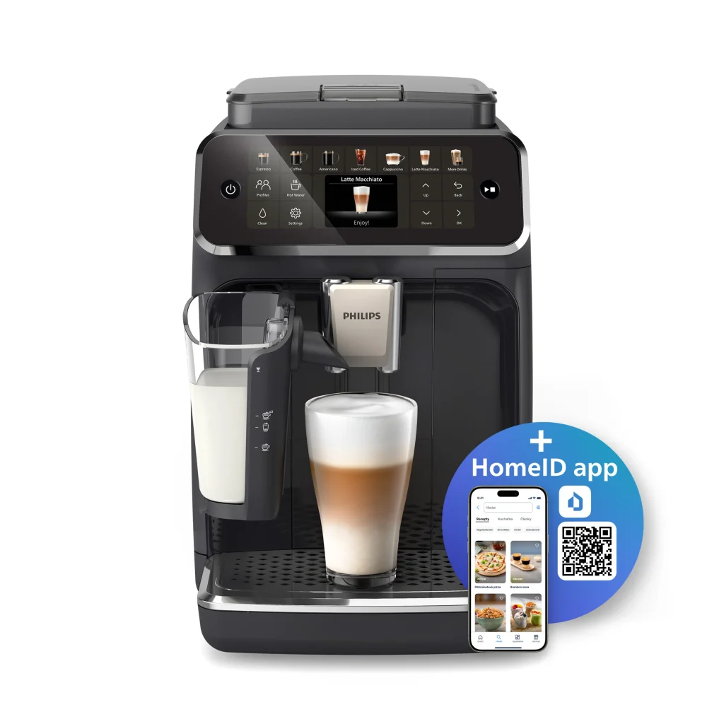Máquina de café Philips LatteGo Série 4400 com sistema de leite e app HomeID.