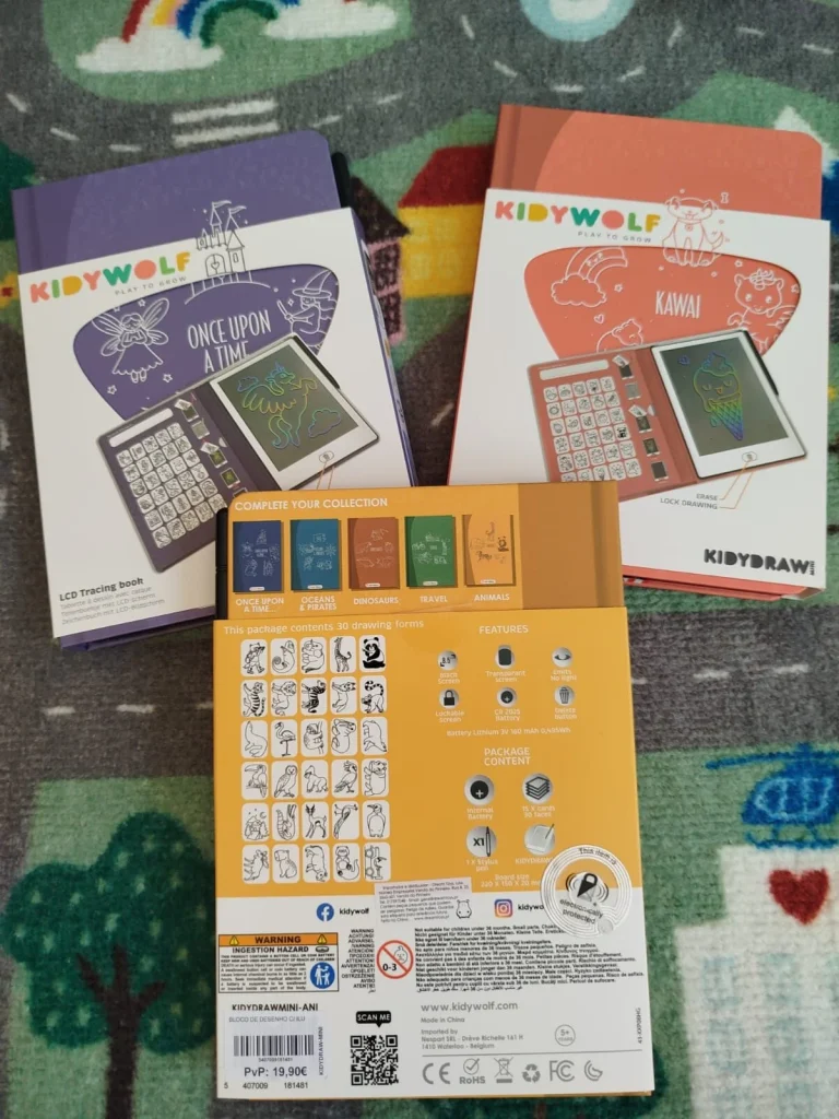 Embalagens de livros de desenho LCD KIDYDRAW da marca KIDYWOLF.